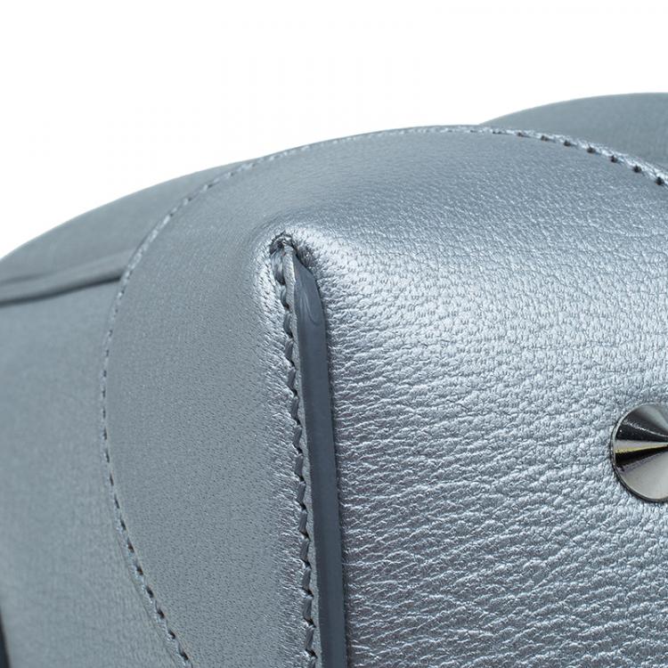 Pre Owned Givenchy Silver Leather Mini Lucrezia Duffel Bag