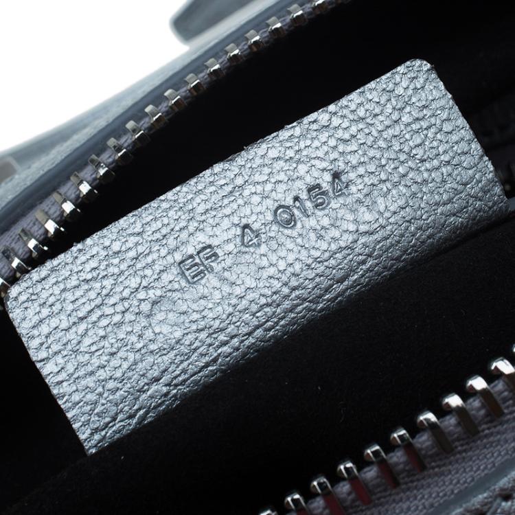 Pre Owned Givenchy Silver Leather Mini Lucrezia Duffel Bag