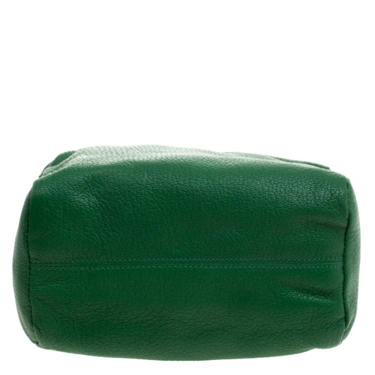 Pre Owned Givenchy Green Leather Pandora Wristlet Clutch