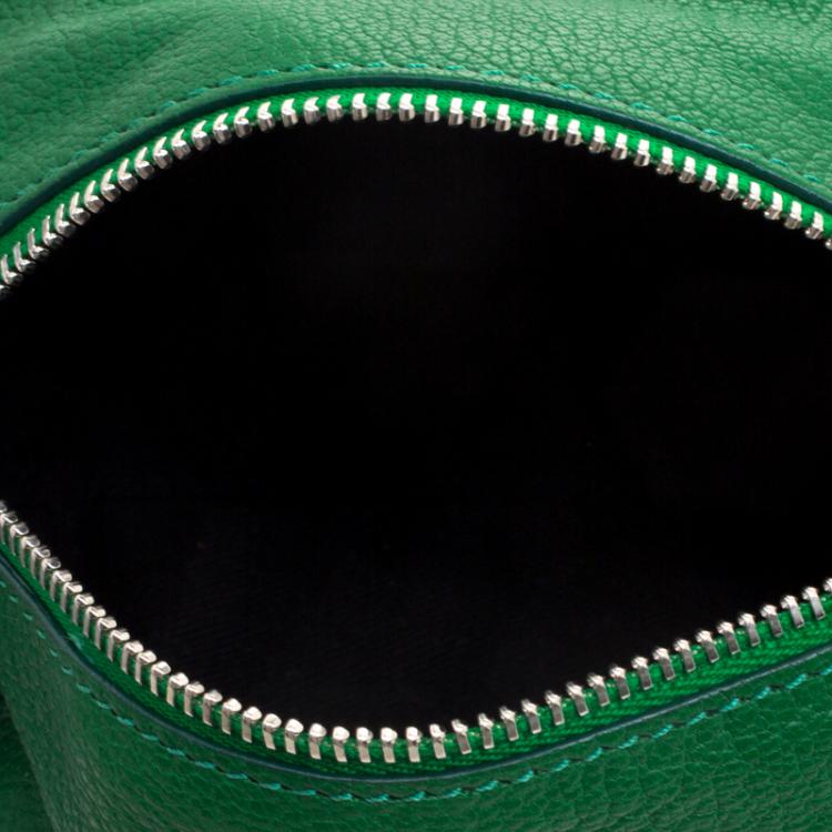 Pre Owned Givenchy Green Leather Pandora Wristlet Clutch