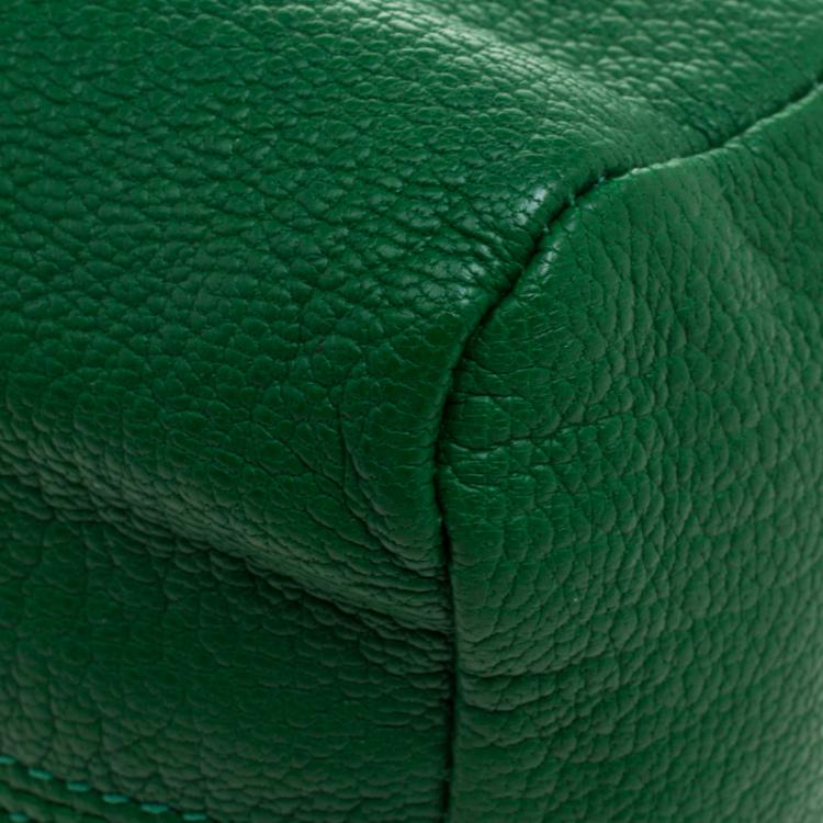 Pre Owned Givenchy Green Leather Pandora Wristlet Clutch