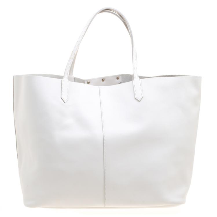 Pre Owned Givenchy Off White Leather Large Antigona Shopping Tote