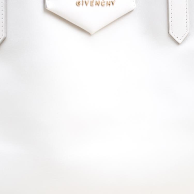 Pre Owned Givenchy Off White Leather Large Antigona Shopping Tote
