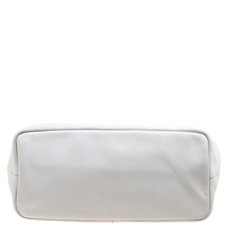 Pre Owned Givenchy Off White Leather Large Antigona Shopping Tote