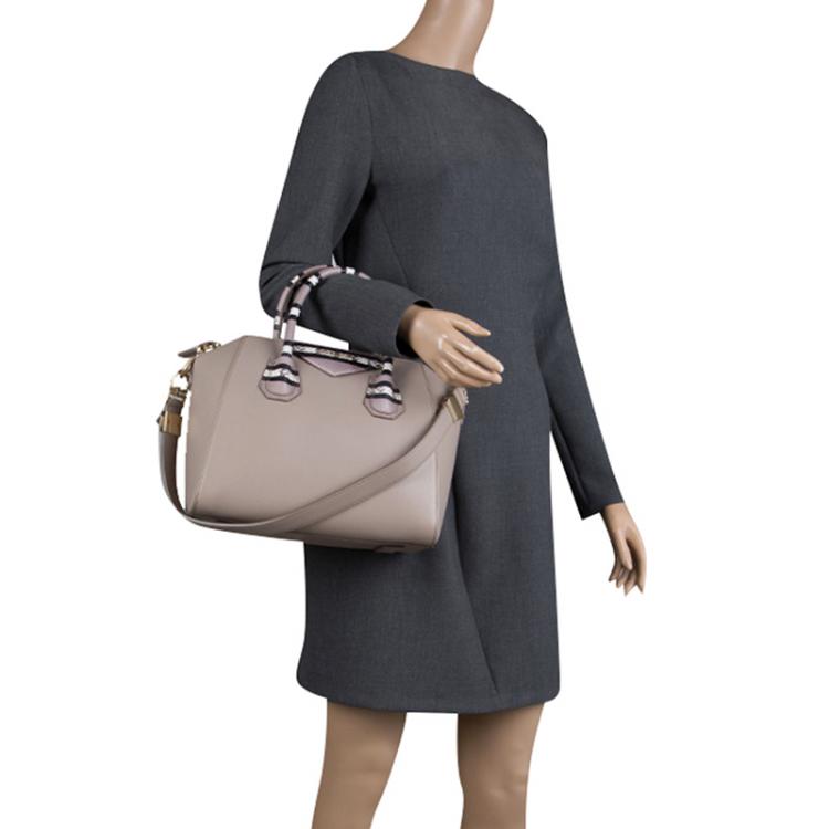 Pre Owned Givenchy Grey Leather Small Antigona Satchel