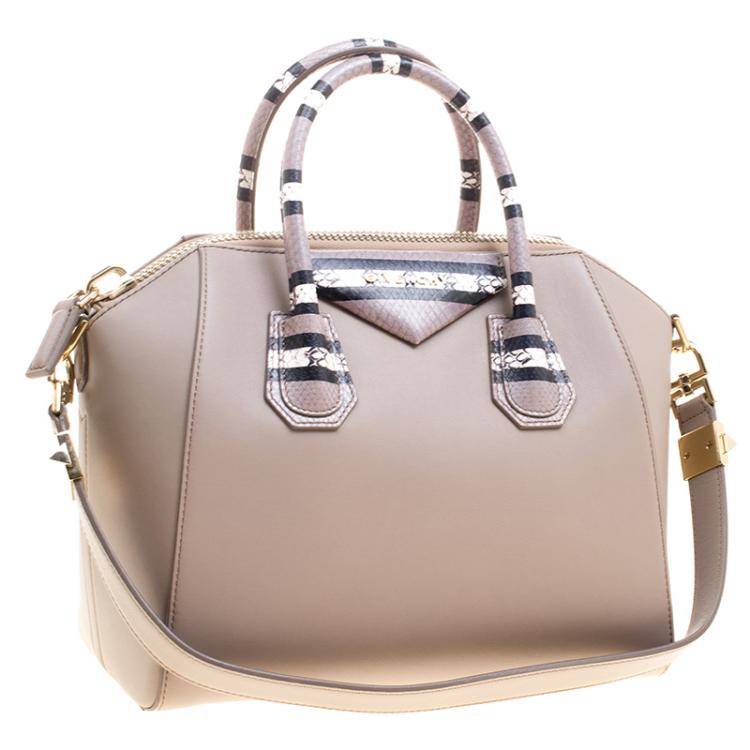 Pre Owned Givenchy Grey Leather Small Antigona Satchel