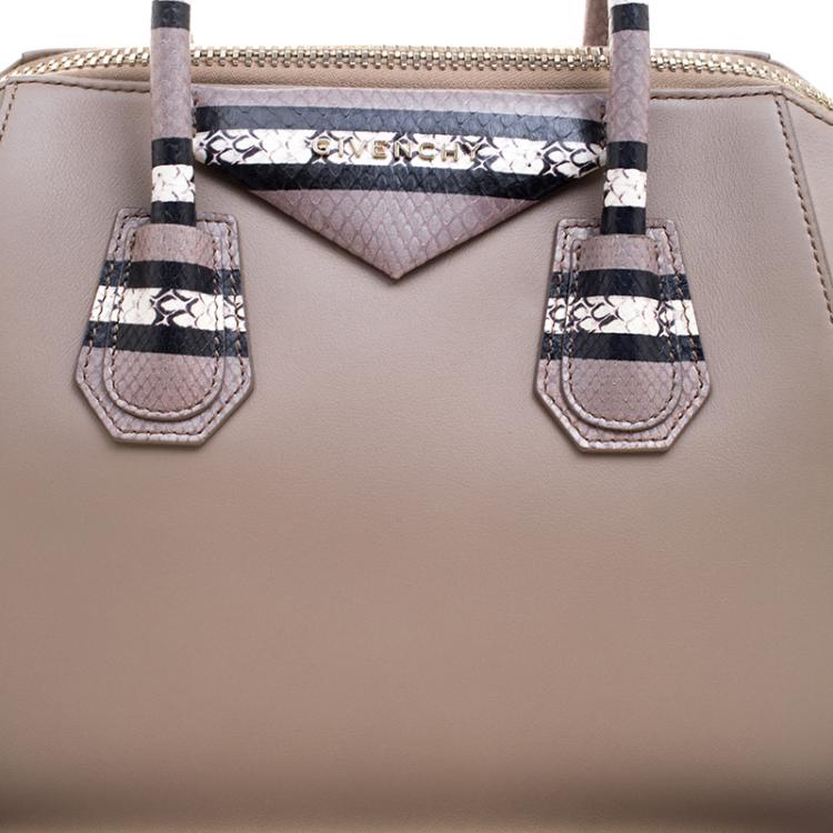 Pre Owned Givenchy Grey Leather Small Antigona Satchel