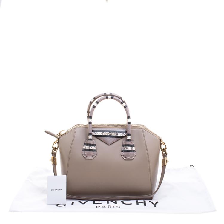 Pre Owned Givenchy Grey Leather Small Antigona Satchel