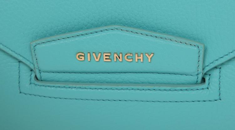 Pre Owned Givenchy Submarine Blue Grained Goatskin Leather Antigona Envelope Clutch
