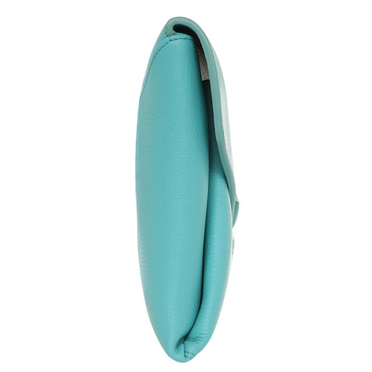 Pre Owned Givenchy Submarine Blue Grained Goatskin Leather Antigona Envelope Clutch