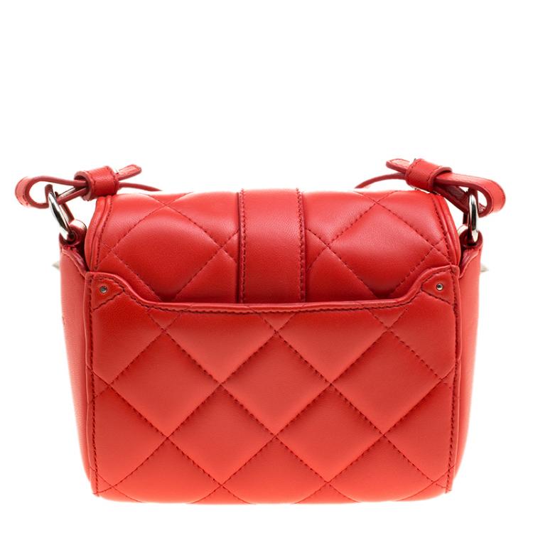 Pre Owned Givenchy Red Quilted Leather Small Obsedia Crossbody Bag