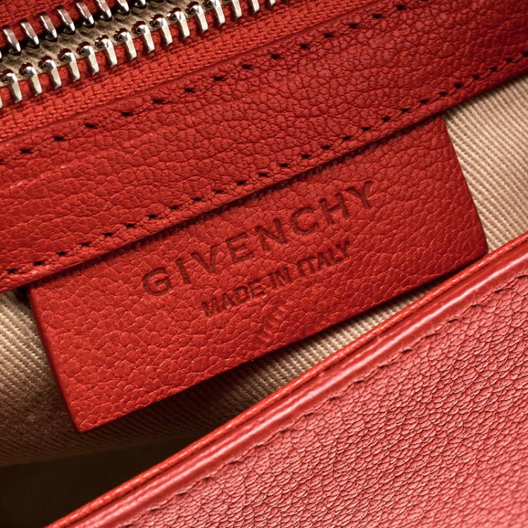 Pre Owned Givenchy Red Leather Obsedia Chain Clutch