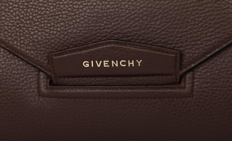 Pre Owned Givenchy Dark Brown Leather Antigona Envelope Clutch