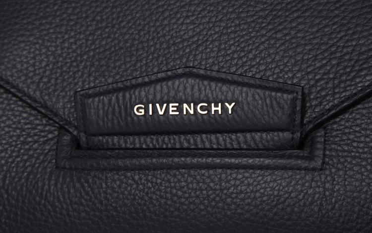 Pre Owned Givenchy Navy Blue Leather Antigona Envelope Clutch
