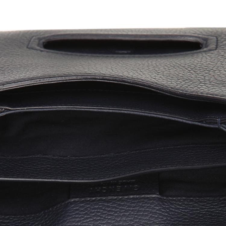 Pre Owned Givenchy Navy Blue Leather Antigona Envelope Clutch