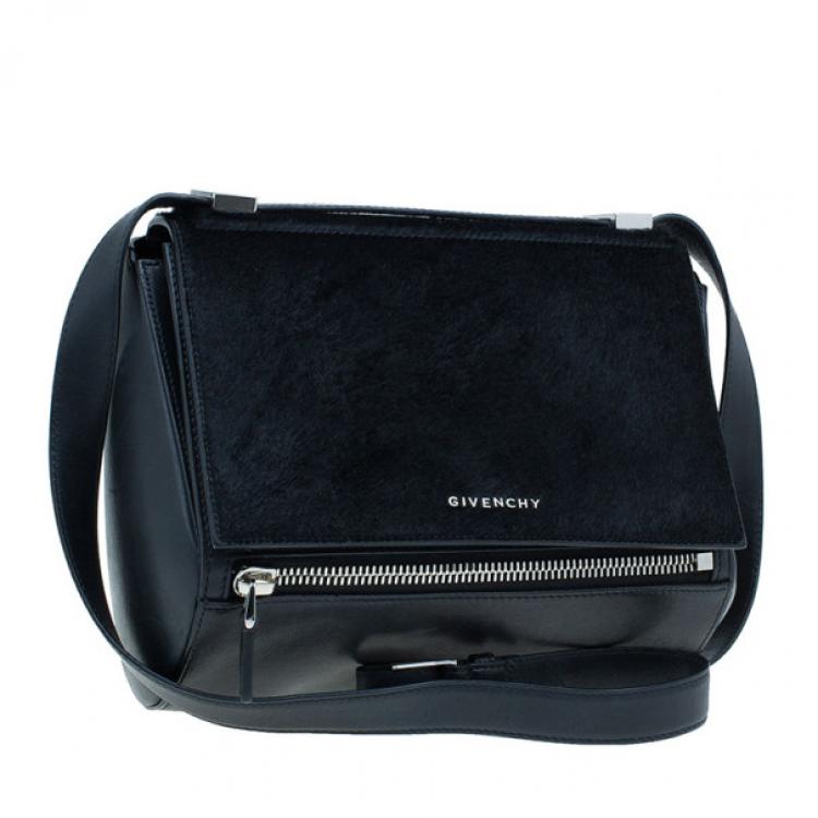 Pre Owned Givenchy Black Leather Medium Pandora Box Bag