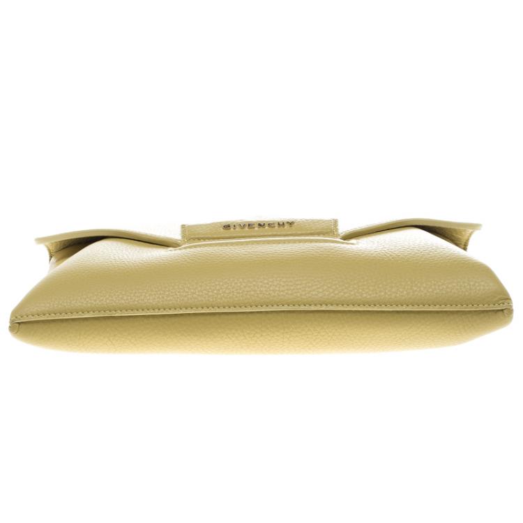 Pre Owned Givenchy Lemon Yellow Leather Medium Envelope Antigona Clutch