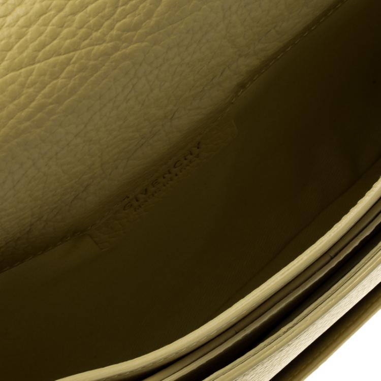 Pre Owned Givenchy Lemon Yellow Leather Medium Envelope Antigona Clutch