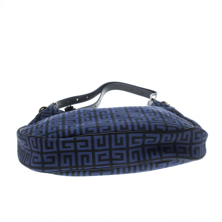 Pre Owned Givenchy Blue Signature Canvas Hobo