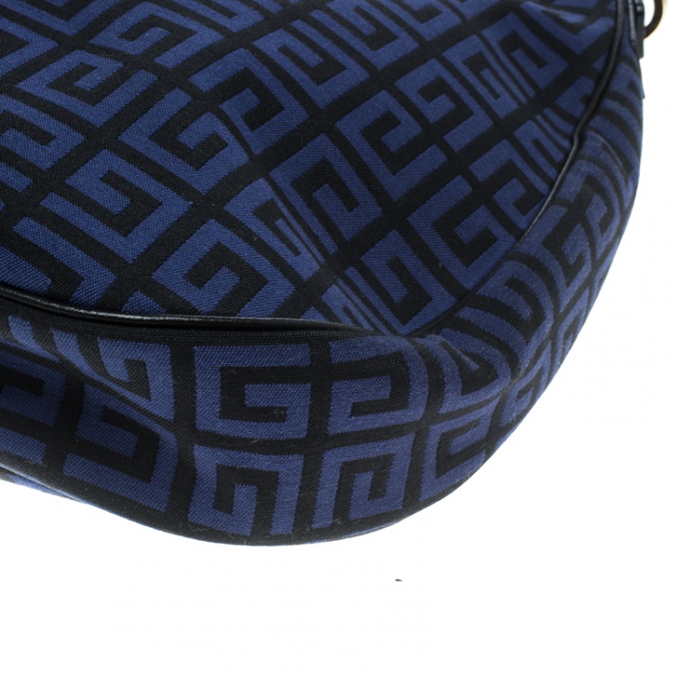 Pre Owned Givenchy Blue Signature Canvas Hobo