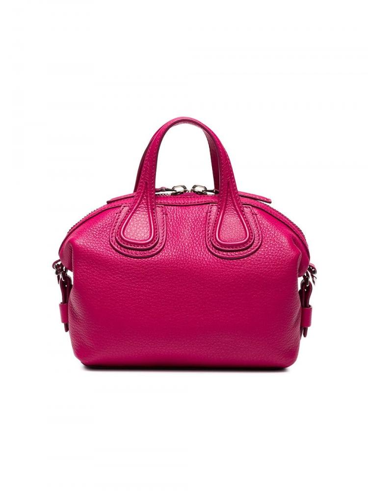 Pre Owned Givenchy Fuchsia Leather New Micro Nightingale Top Handle Bag