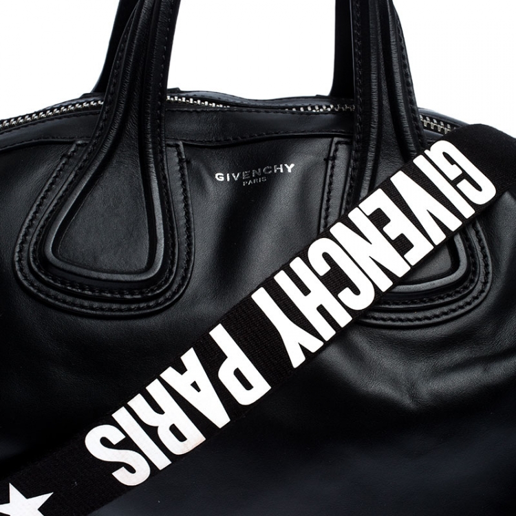 Pre Owned Givenchy Black Calfskin Leather Medium Nightingale Satchel