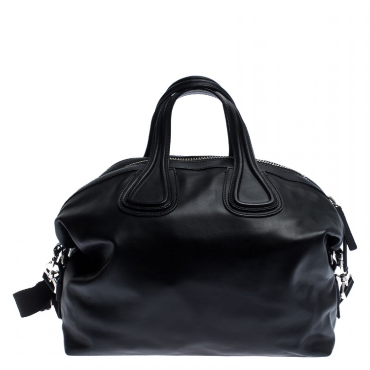 Pre Owned Givenchy Black Calfskin Leather Medium Nightingale Satchel