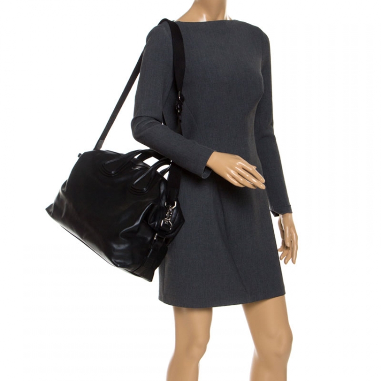 Pre Owned Givenchy Black Calfskin Leather Medium Nightingale Satchel