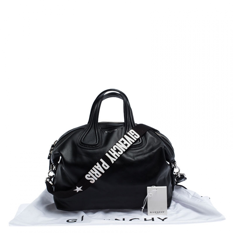 Pre Owned Givenchy Black Calfskin Leather Medium Nightingale Satchel