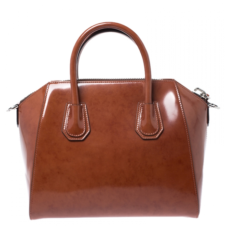 Pre Owned Givenchy Brown Leather Small Antigona Satchel