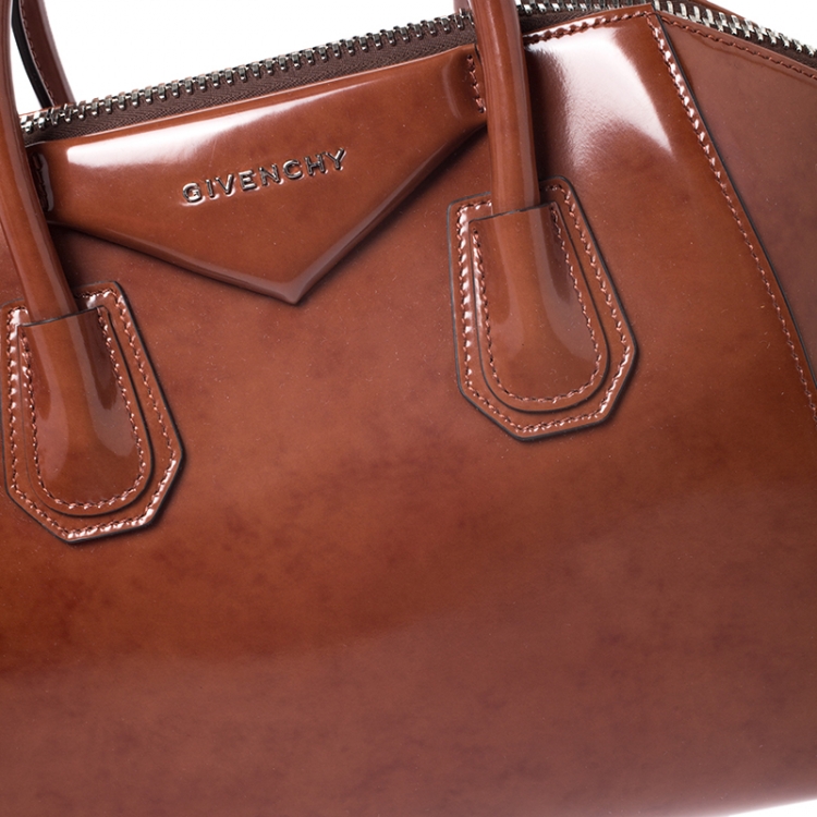 Pre Owned Givenchy Brown Leather Small Antigona Satchel