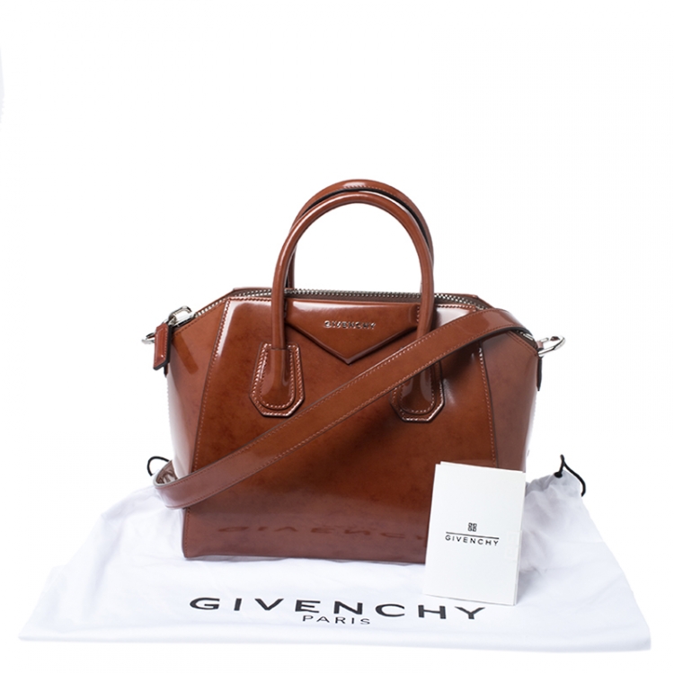 Pre Owned Givenchy Brown Leather Small Antigona Satchel