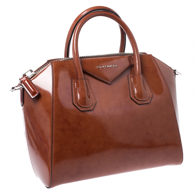 Pre Owned Givenchy Brown Leather Small Antigona Satchel