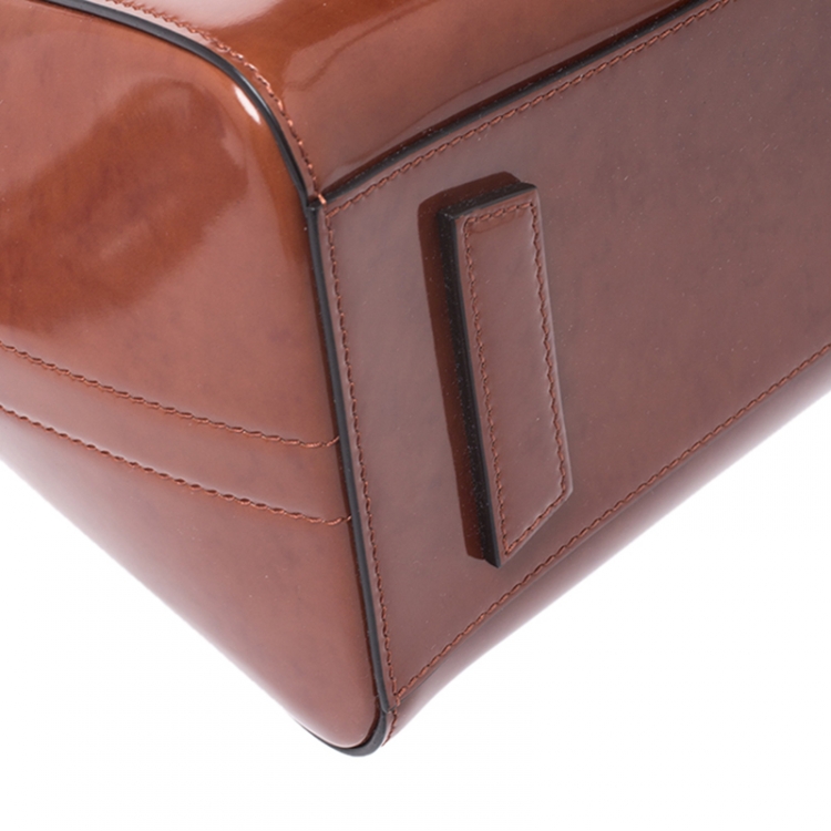 Pre Owned Givenchy Brown Leather Small Antigona Satchel