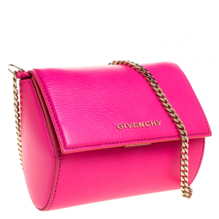 مملوكة مسبقًا Givenchy Hot Pink Leather Micro Pandora Box Chain Bag