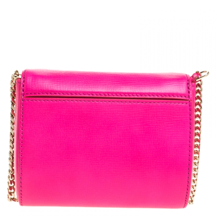 مملوكة مسبقًا Givenchy Hot Pink Leather Micro Pandora Box Chain Bag