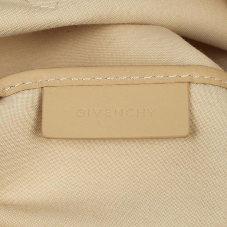 Pre Owned Givenchy Beige and White Monogram Shoulder Bag
