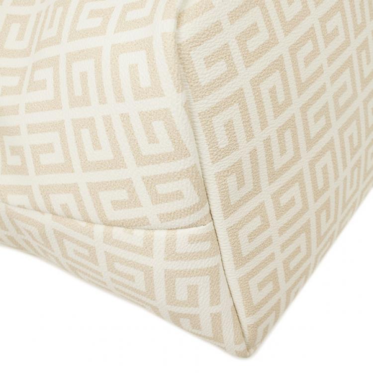 Pre Owned Givenchy Beige and White Monogram Shoulder Bag