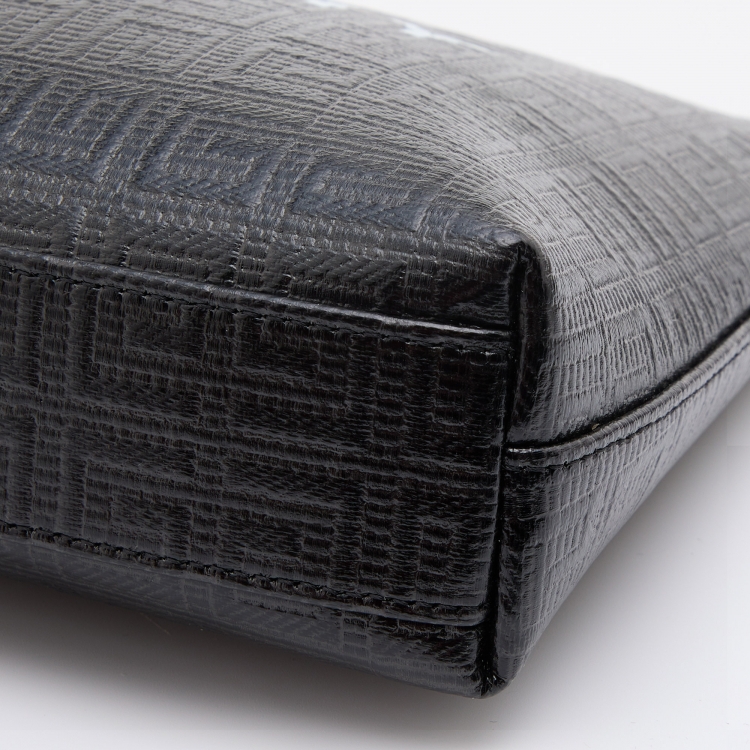 Pre Owned Givenchy Black Monogram Coated Canvas 4G Large Zip Pouch