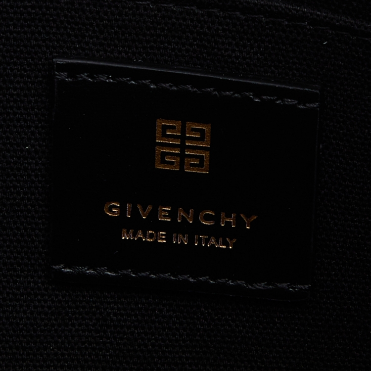 Pre Owned Givenchy Black Monogram Coated Canvas 4G Large Zip Pouch