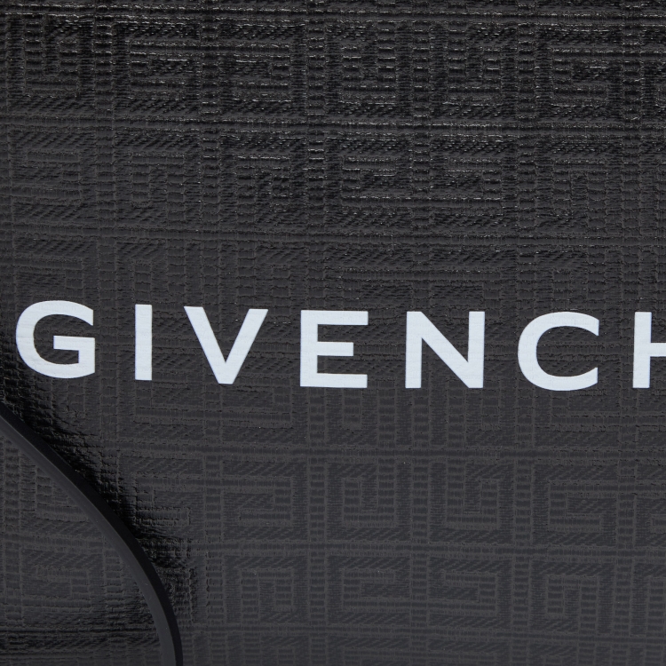 Pre Owned Givenchy Black Monogram Coated Canvas 4G Large Zip Pouch