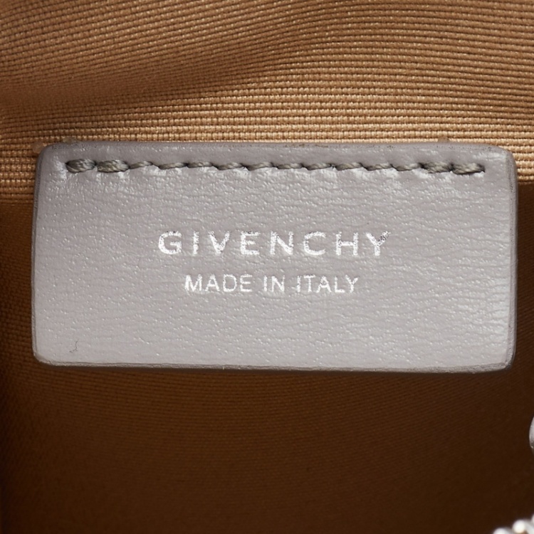 Pre Owned Givenchy Grey Leather Mini Antigona Vertical Crossbody Bag