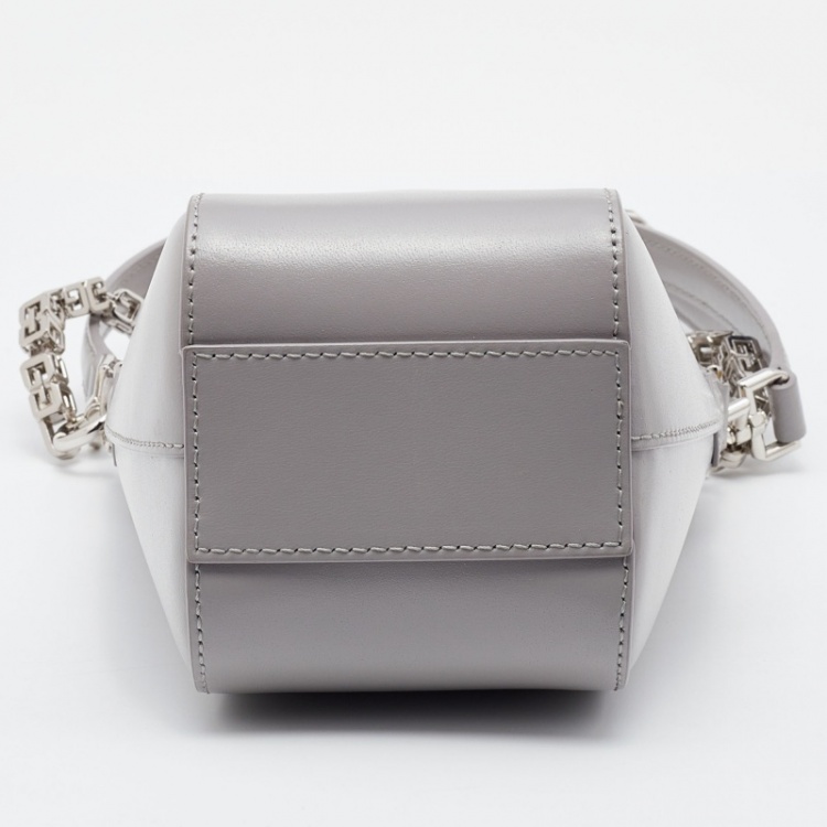 Pre Owned Givenchy Grey Leather Mini Antigona Vertical Crossbody Bag