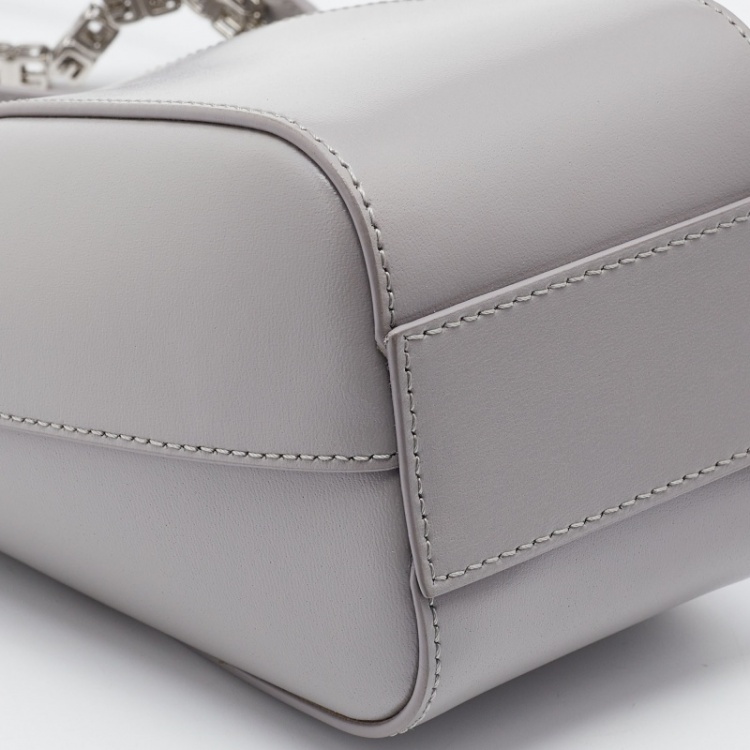Pre Owned Givenchy Grey Leather Mini Antigona Vertical Crossbody Bag
