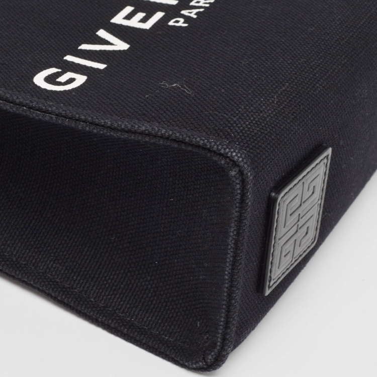 Pre Owned Givenchy Black Canvas and Leather Mini G Tote