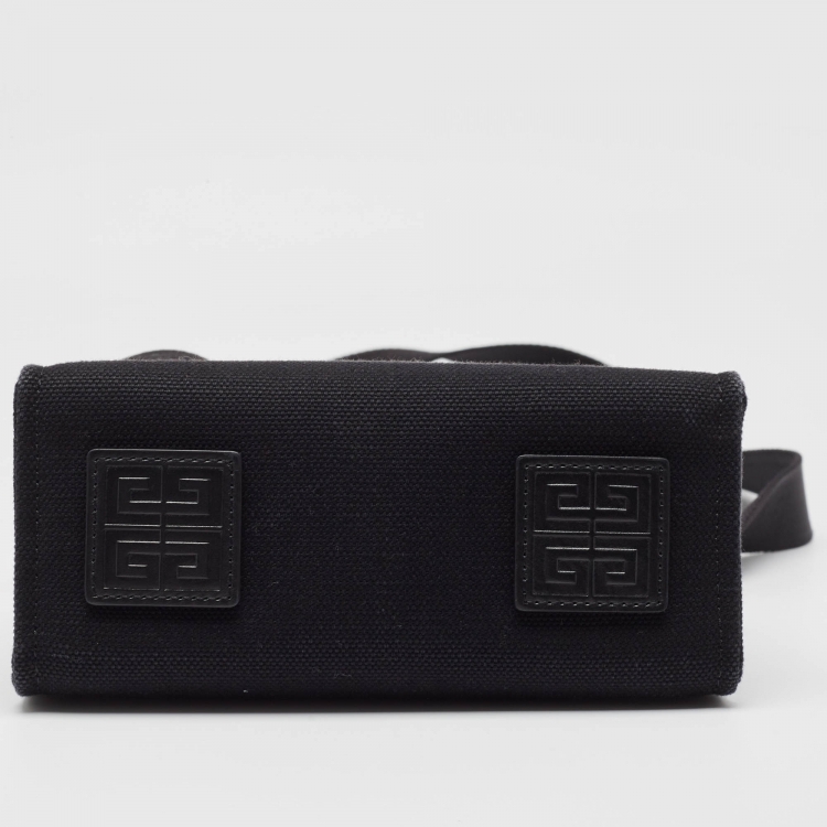 Pre Owned Givenchy Black Canvas and Leather Mini G Tote