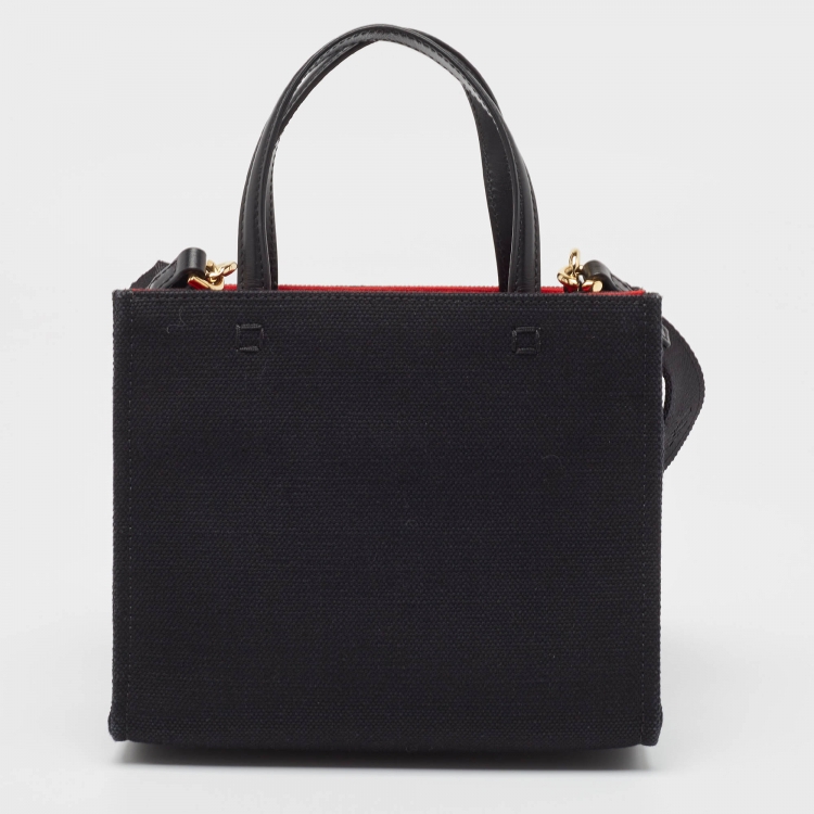 Pre Owned Givenchy Black Canvas and Leather Mini G Tote