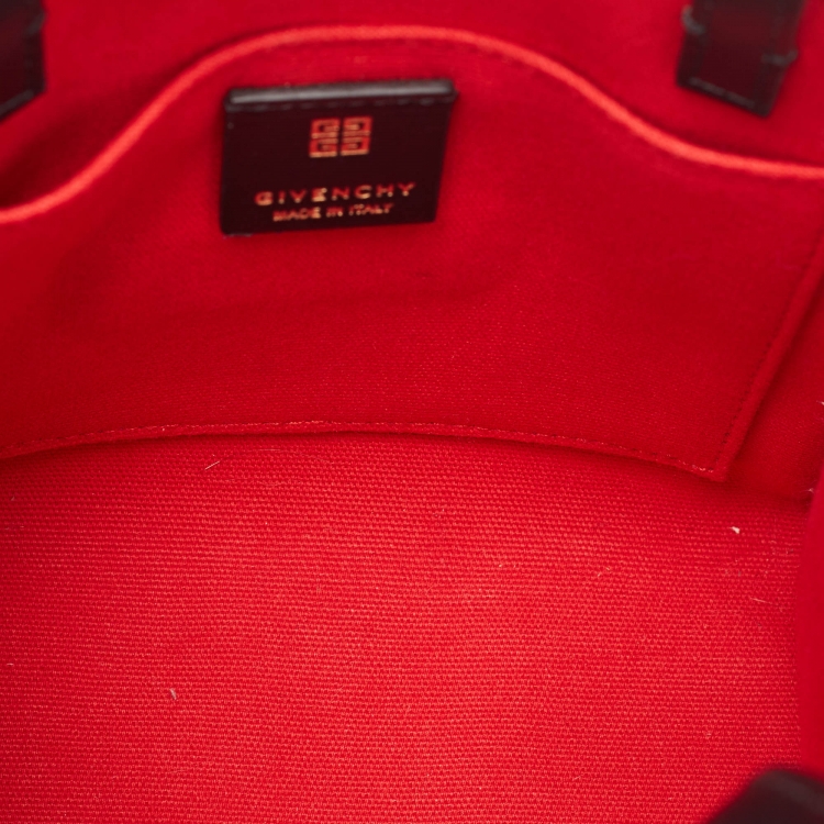Pre Owned Givenchy Black Canvas and Leather Mini G Tote