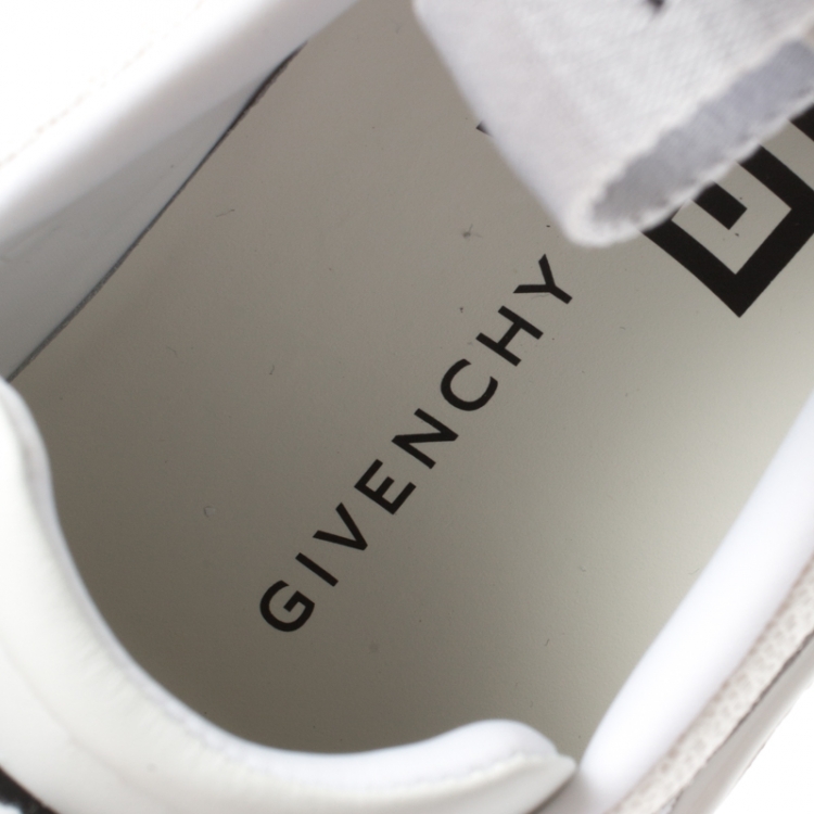 Pre Owned Givenchy White Leather And Neoprene Fabric Jaw Low Sneakers Size 37