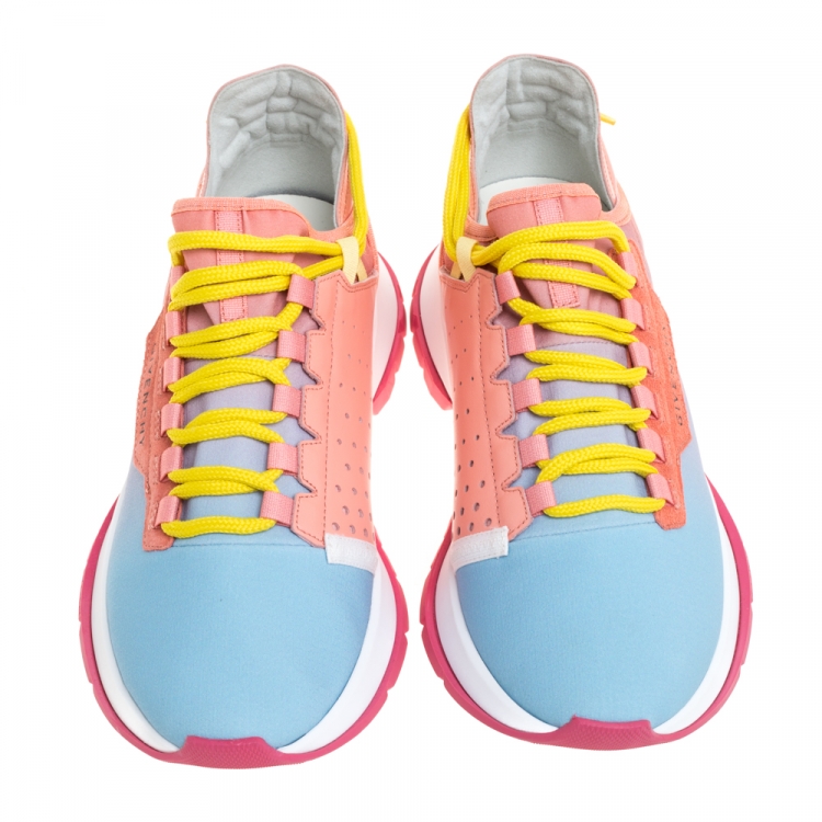 Pre Owned Givenchy Multicolor Fabric and Leather Spectre Degrade Low Top Sneakers Size 38